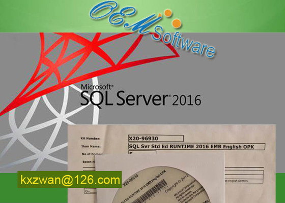 สิทธิ์การใช้งานคีย์มาตรฐาน MS SQL Windows Server 2016 X20-96930 แพ็คเกจ Std OPK ในตัว