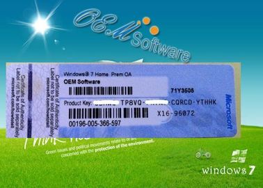 การเปิดใช้งานออนไลน์ Windows 7 Pro Oem Key, สติ๊กเกอร์ Windows 7 Home Premium Key Coa
